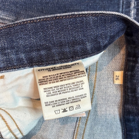 Citizens of Humanity Drew Crop Flare Jeans Size 26 Frayed Cuff Blue ✨ - Picture 13 of 15